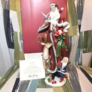 Lenox Pencil Santa Figurine 2011 Santas Forest Friends COA LE 10th Anniversary D
